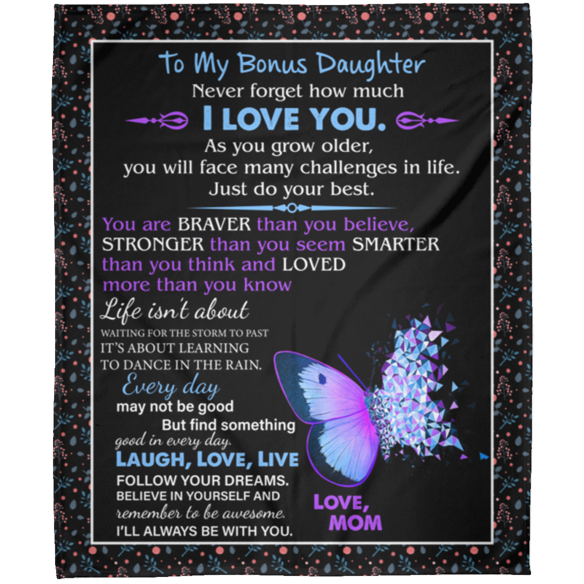 To My Bonus Daughter | Never forget how much I LOVE YOU | Arctic Fleec ...