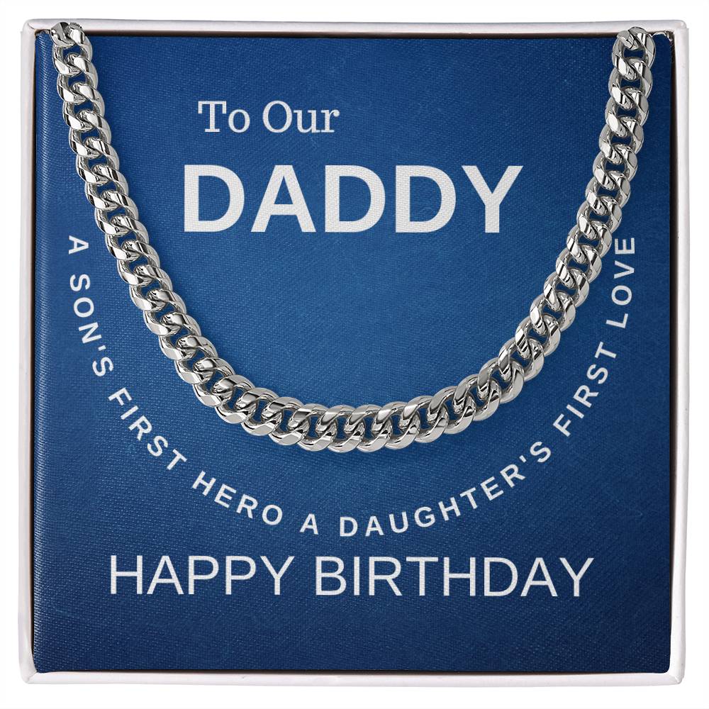 To Our Daddy | Cuban Link Chain | Happy Father's Day Happy Birthday Gi ...